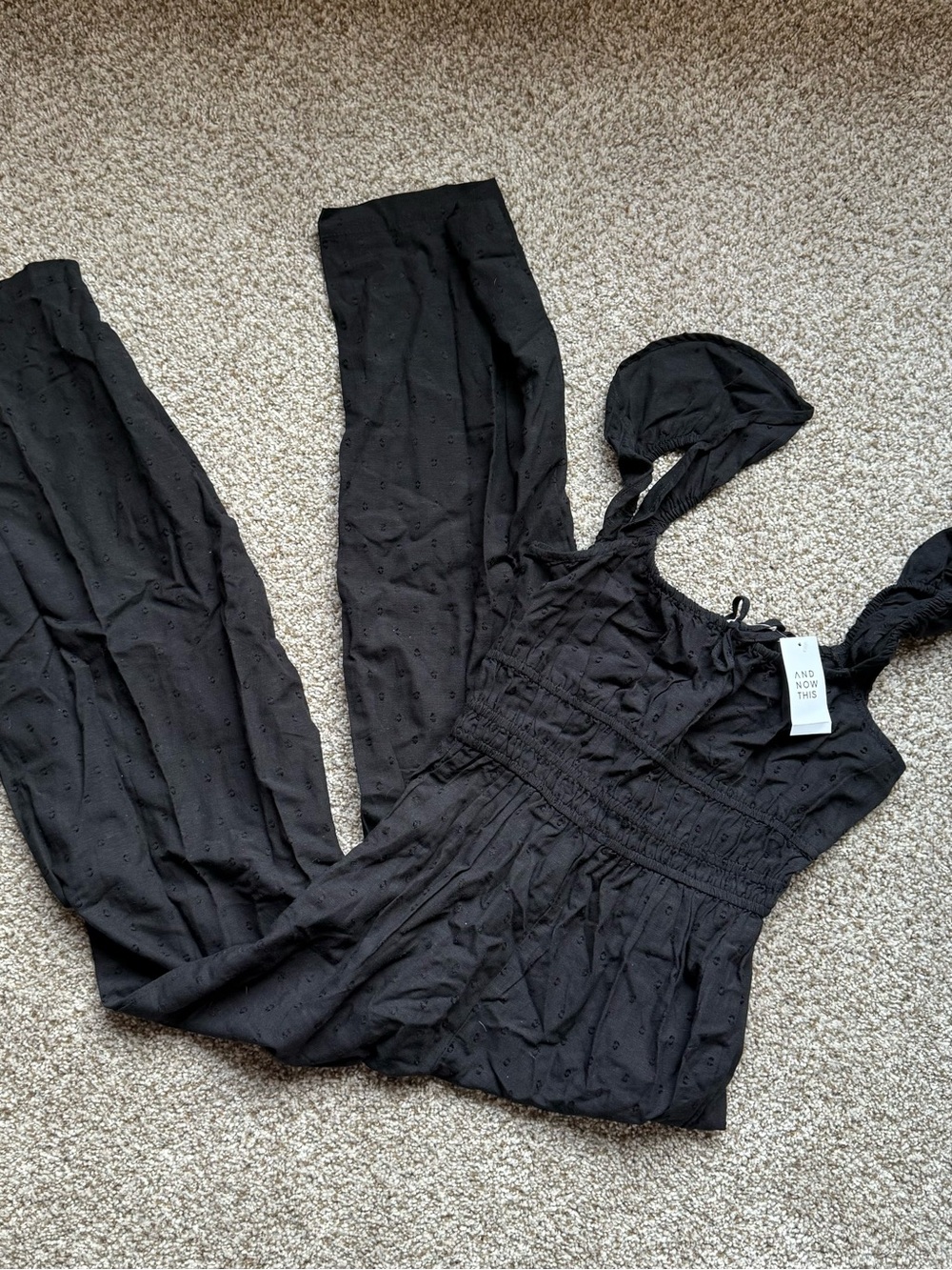 NEW And Now This Black Eyelet Wide Leg Jumpsuit Medium – NWT $59.50